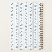 Blue Pasta Stripe Personalized Recipe ノートブック (裏面)