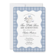 Blue Pastel Cute Ghost Twins Baby Shower