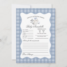 Blue Pastel Little Boo Ghost Advice for Baby Card 招待状