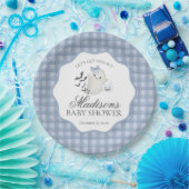 Blue Pastel Little Boo Ghost Baby Shower Dessert ペーパープレート (パーティー)