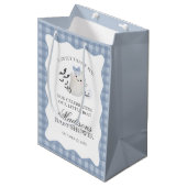 Blue Pastel Little Boo Ghost Baby Shower Favors ミディアムペーパーバッグ (正面アングル)