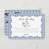 Blue Pastel Little Boo Ghost Books for Baby Insert エンクロージャーカード (正面/裏面)