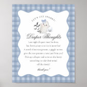 Blue Pastel Little Boo Ghost Diaper Thoughts Sign ポスター (正面)