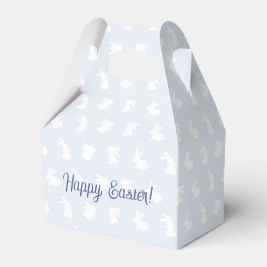 Blue Pastel Minimalist Bunny Easter Favor Gift Box フェイバーボックス (正面サイド)