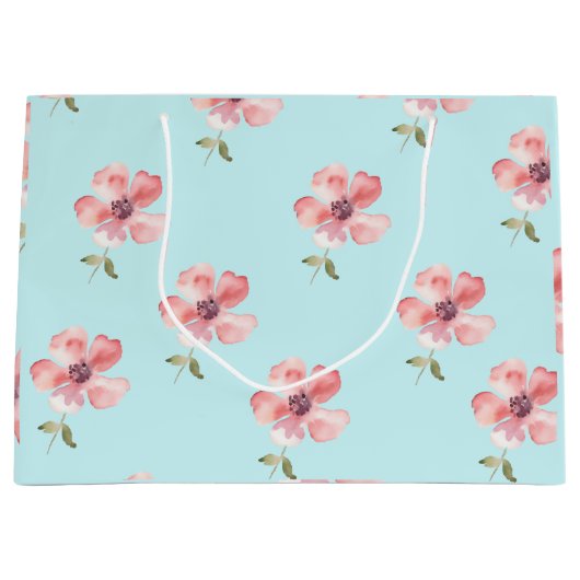 Blue Pastel Pattern Large Gift Bag ラージペーパーバッグ (正面)