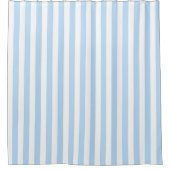 Blue Pastel Stripes Pattern Nautical Modern  シャワーカーテン (正面)