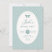 Blue pastel vintage birthday 招待状 (正面)