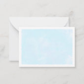 Blue Pastel Watercolor All Occasion Monogram ノートカード (裏面)