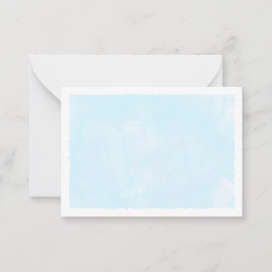 Blue Pastel Watercolor Blank All Occasion ノートカード (正面)