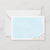 Blue Pastel Watercolor Dog Paw Monogram ノートカード (裏面)