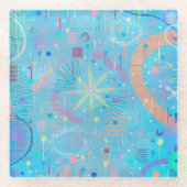 Blue Pastels Dream Abstract  ガラスコースター (正面)