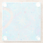 Blue Pastels Dream Abstract  ガラスコースター (裏面)