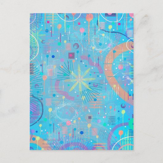 Blue Pastels Dream Abstract ポストカード (正面)