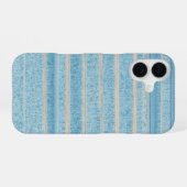 Blue Patchwork Stripe Phone Case iPhone 16ケース (裏面横)