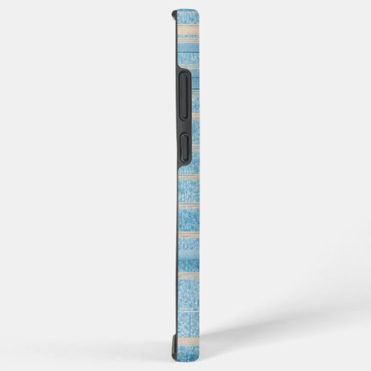Blue Patchwork Stripe Phone Case Samsung Galaxyケース (右側面)