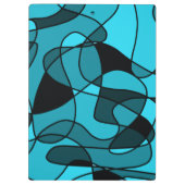 Blue Pattern 3リングや輪バインダーノート クリップボード (裏面)