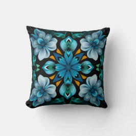 Blue Pattern Throw Pillow クッション