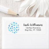 Blue Pawがボーンをプリント – 新しい子犬のシャワーパーティー ラベル (インサイチュ)