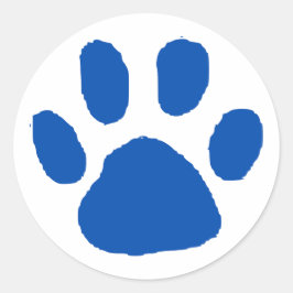 Blue Pawprint (Paw Print)デザイン ラウンドシール
