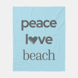 Blue Peace Love Beach - Coastal Life Soft Cozy フリースブランケット
