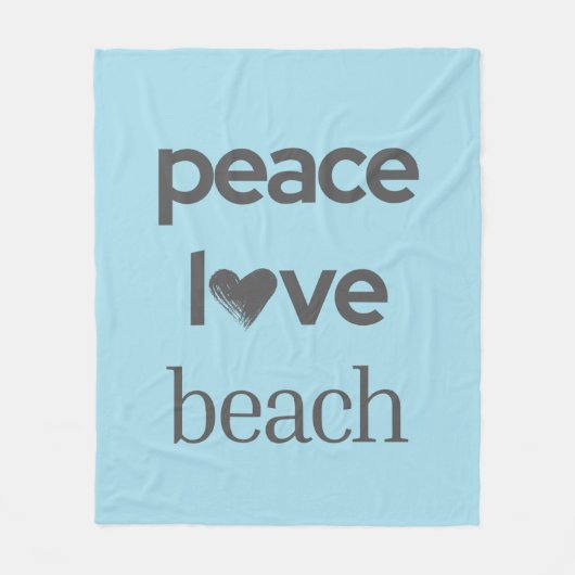 Blue Peace Love Beach - Coastal Life Soft Cozy フリースブランケット (正面)