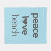 Blue Peace Love Beach - Coastal Life Soft Cozy フリースブランケット (正面(横))