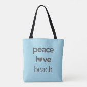Blue Peace Love Beach Life | Graphic Motivational トートバッグ (裏面)