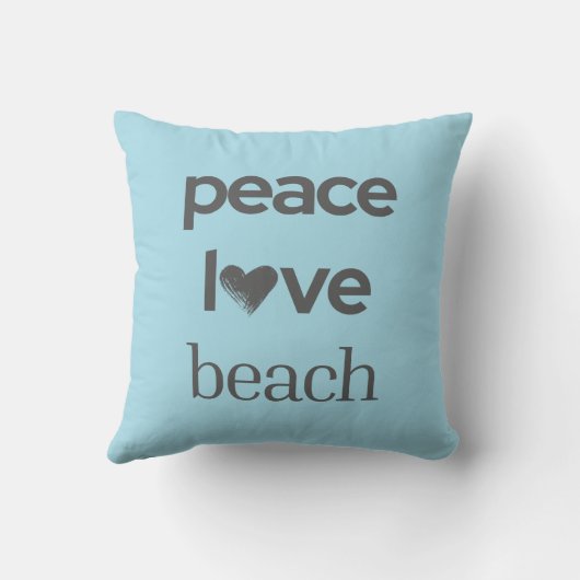 Blue Peace Love Beach Reversible Coastal Decor クッション (裏面)