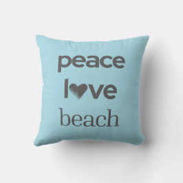Blue Peace Love Beach - Reversible Coastal Life クッション