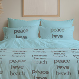 Blue Peace Love Beach Reversible Coastal Set of 2 枕カバー