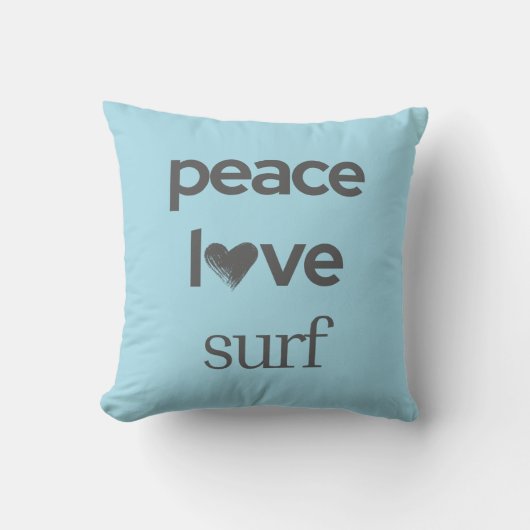 Blue Peace Love Surf | Reversible Beach House クッション (正面)