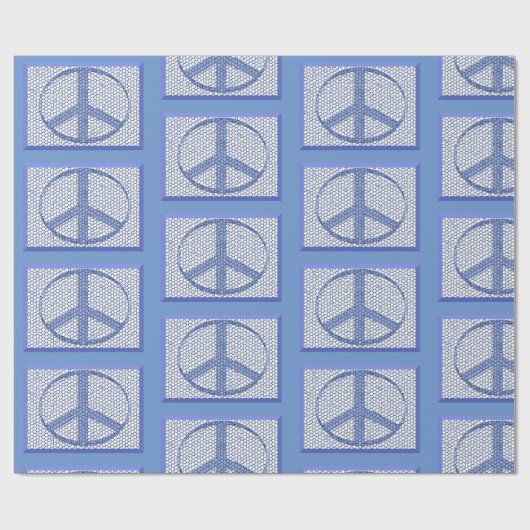Blue Peace Signs Wrapping Paper ラッピングペーパー (フラット)
