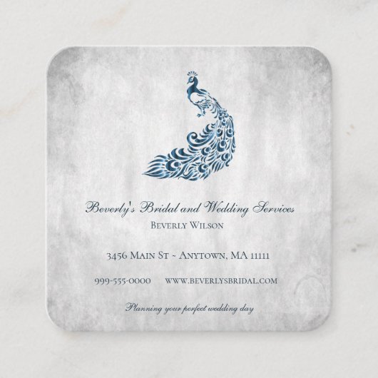 Blue Peacockと結婚ブライダルサービス スクエア名刺 (正面)