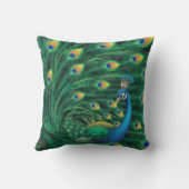 Blue Peacock Bird クッション (裏面)