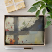 Blue Peacock on Split rail fence 薄葉紙 (ギフト)