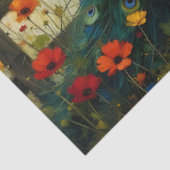 Blue Peacock on Split rail fence 薄葉紙 (詳細)