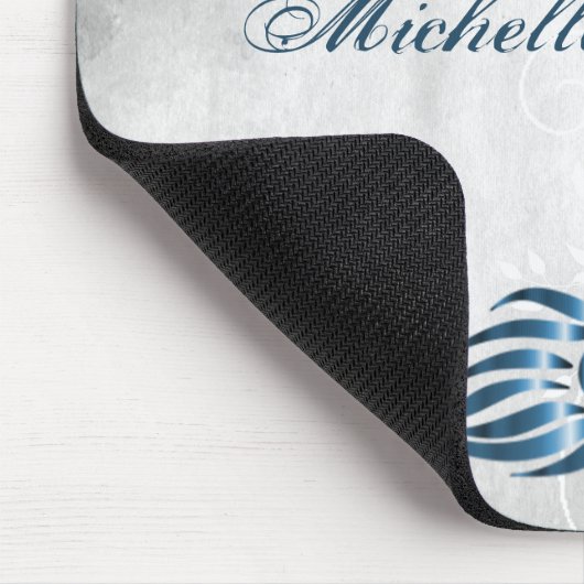 Blue Peacock Personalized Mousepad マウスパッド (コーナー)