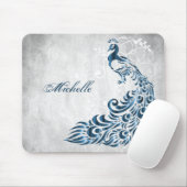 Blue Peacock Personalized Mousepad マウスパッド (マウス)