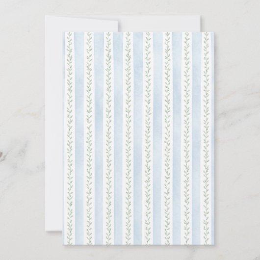 Blue Pearl Oval Baptism Boy Christening with Cross 招待状 (裏面)