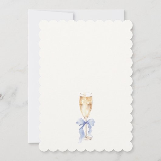 Blue Pearls and Prosecco Bridal Shower Invitation 招待状 (裏面)