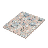 Blue Peonies Peach Botanical Vintage Floral タイル (側面)