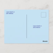 Blue Peony Chinoiserie日付カードを保存 ポストカード (裏面)