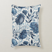 Blue Peony Garden Watercolor アクセントクッション (正面(垂直))