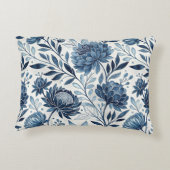 Blue Peony Garden Watercolor アクセントクッション (裏面)