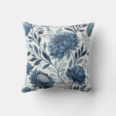 Blue Peony Garden Watercolor クッション (裏面)