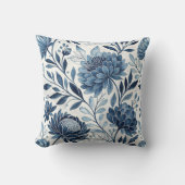 Blue Peony Garden Watercolor クッション (正面)