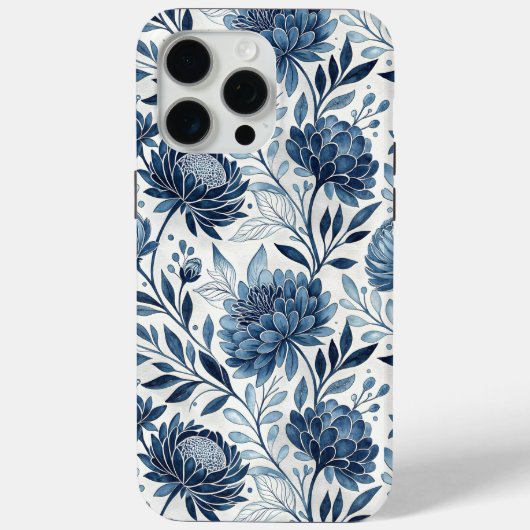 Blue Peony Garden Watercolor Case-Mate iPhoneケース (裏面)