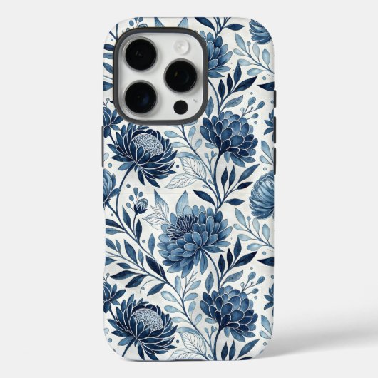 Blue Peony Garden Watercolor Case-Mate iPhoneケース (裏面)
