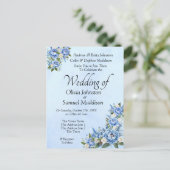 Blue Peony on Blue Wedding Suite Invitation  ポストカード (スタンド正面)