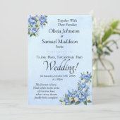 Blue Peony on Blue Wedding Suite Invitation 招待状 (スタンド正面)